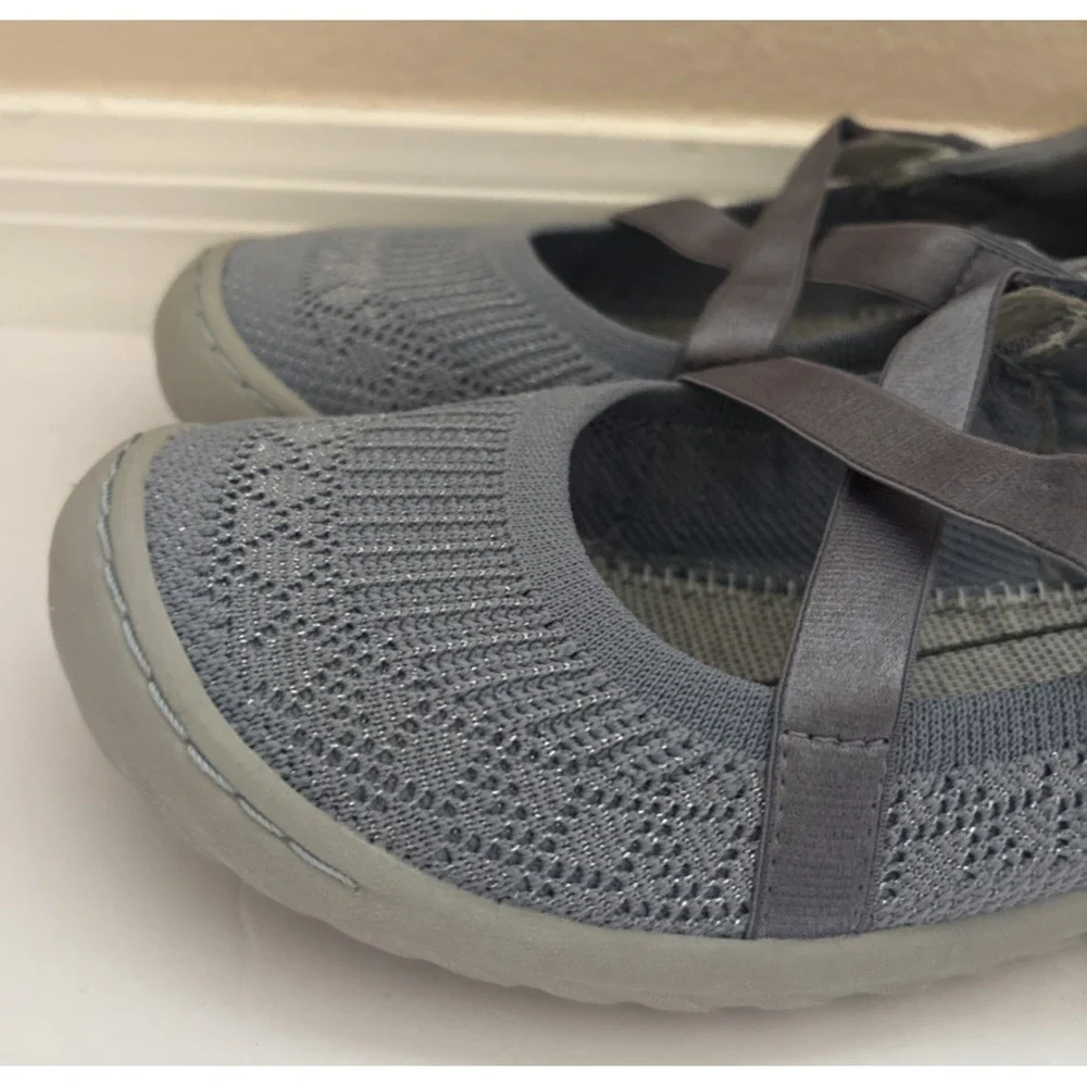 JBU Jambu Camila Mary Jane Flats Slip On Shoes Denim Shimmer Blue Women 7.5